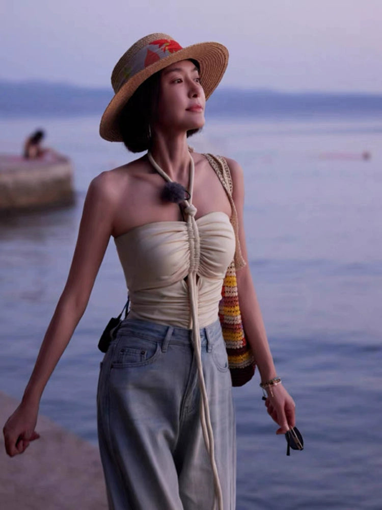 Qin Lan Same Type Pure Desire Wind Hot Spring Bathing Suit 2023 New Arrival Fancy Fall and Winter Covered Belly Sexy Seaside Vacation