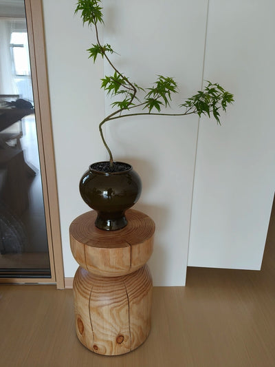 Solid Wood Stump Stool Rustic Wooden Pier Side Table Nordic Round Log Seat Boho Home Decor Accent Creative Living Room Footrest