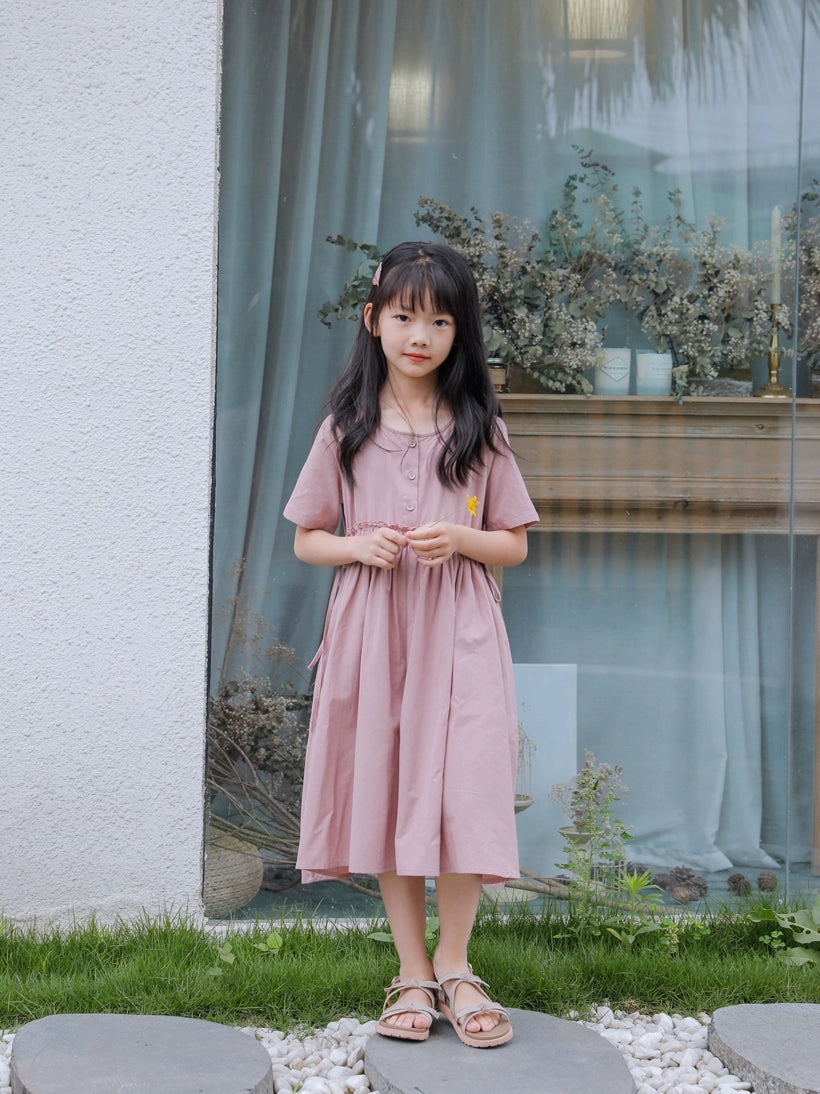 Yijiang/2025 Summer Clothing New Arrival Original Mother-Daughter Matching Outfit/Japanese Style Pink Vacation Style Parent-Child Clothing Pure Cotton Dress Thin
