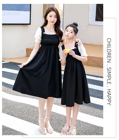 Classy Fried Street Parent-Child Clothes 2025 Summer New Skirt Seaside Holiday Girl Dress Mother-Daughter Matching Outfit Fashionable