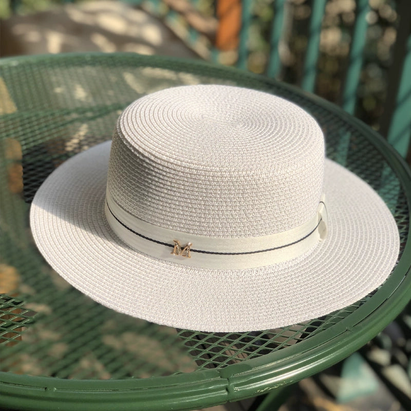 Sun Hat Fashionable White Straw Hat for Women