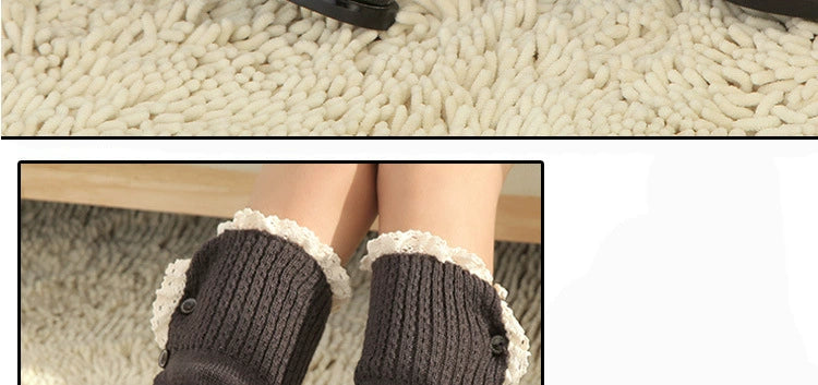 Women's Lolita Autumn Japanese-Style Wool Button Socks