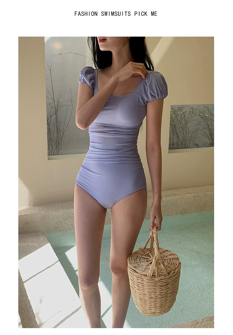 Big Fisherman Open Back Triangle One-Piece Hot Spring Vacation Swimsuit