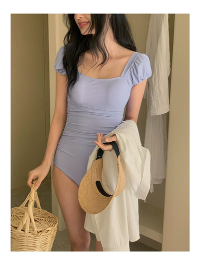 Big Fisherman Open Back Triangle One-Piece Hot Spring Vacation Swimsuit