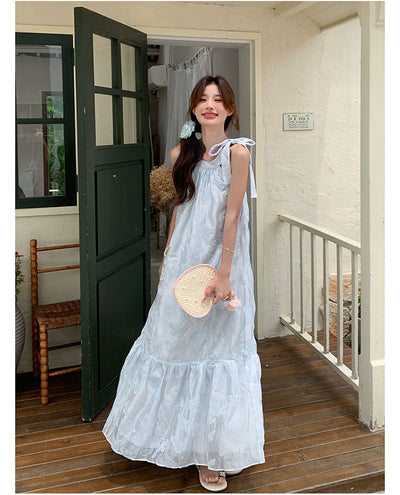 Lazy Vacation Style Dress Summer Elegant Halter