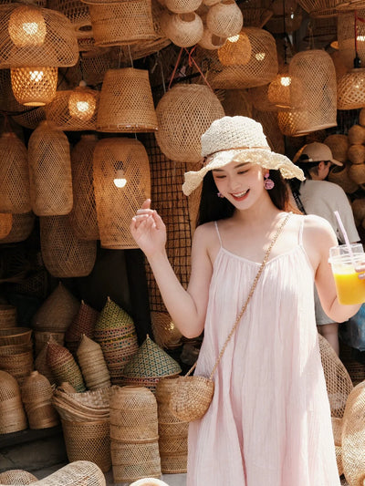 Women's Summer Outdoor Sunshade Foldable Bow Straw Hat