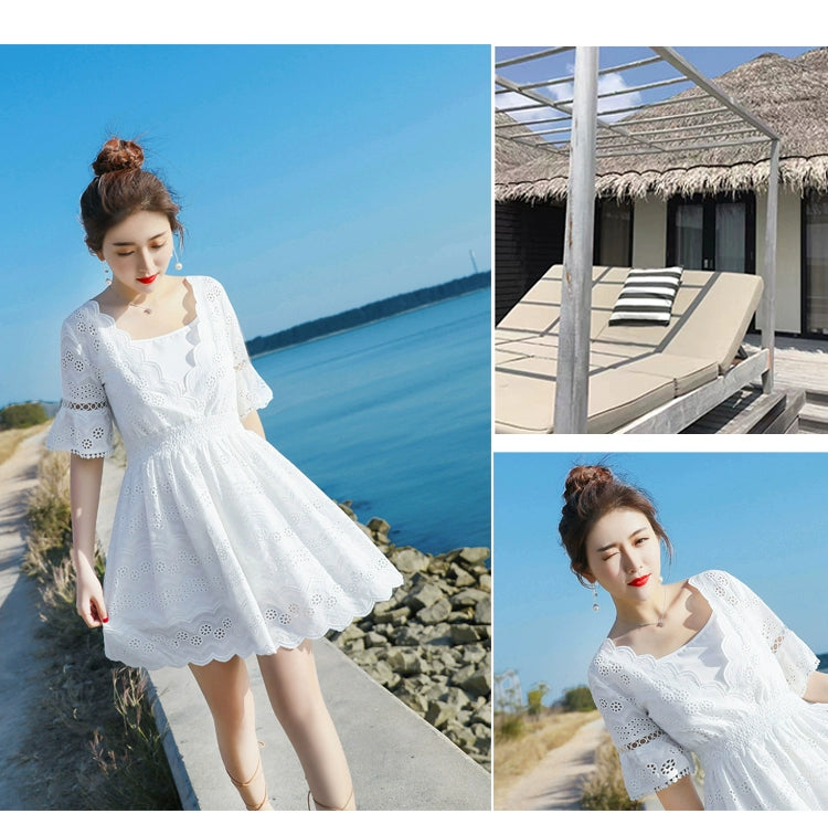 2023 Spring and Summer White Slimming Fresh Dress