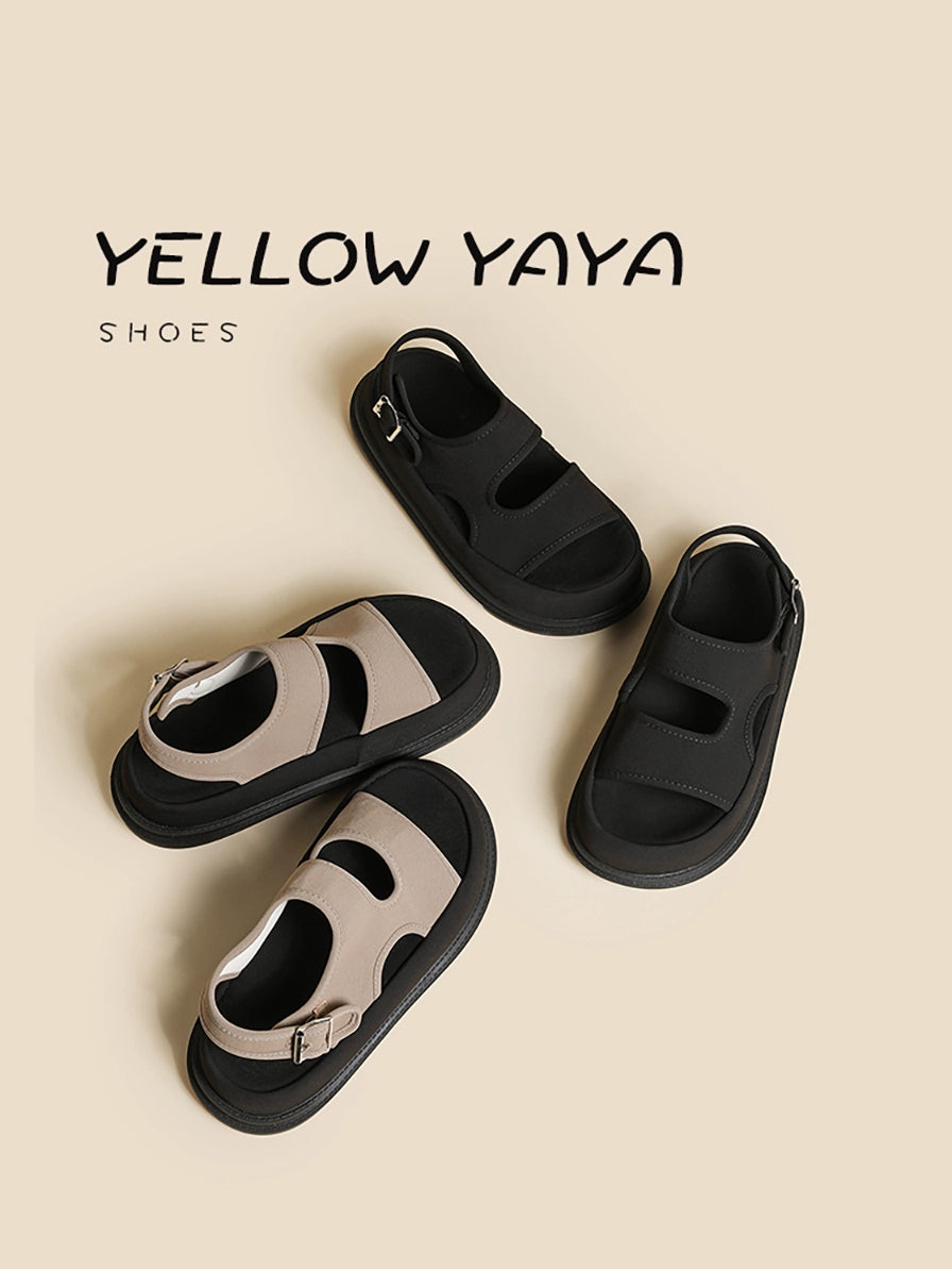 Soft Elastic Thick Sole Elastic Band Slip-on Casual Sandals