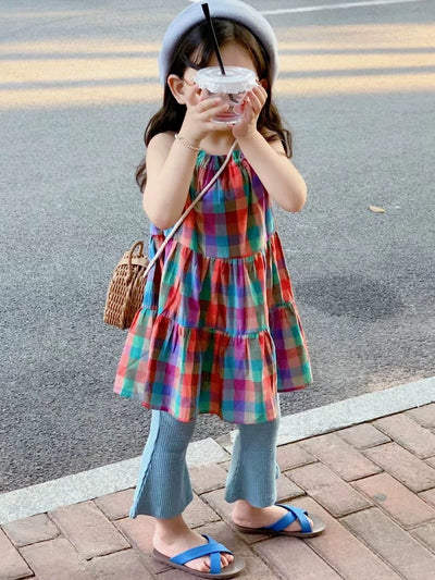 Summer Girls Flared Pants Baby Fashionable Overall Dress