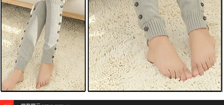 Women's Lolita Autumn Japanese-Style Wool Button Socks