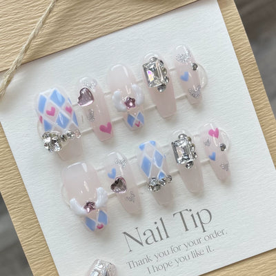 [Pretty Girl Sweetheart] Cute Funny Sweet Cool Millennium Sexy Y2g Soft Glutinous Niche Style Wear Nail Finished Manicure