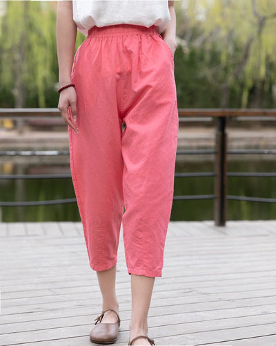 Artsy Loose and Simple Slimming Thin Holiday Capri Pants