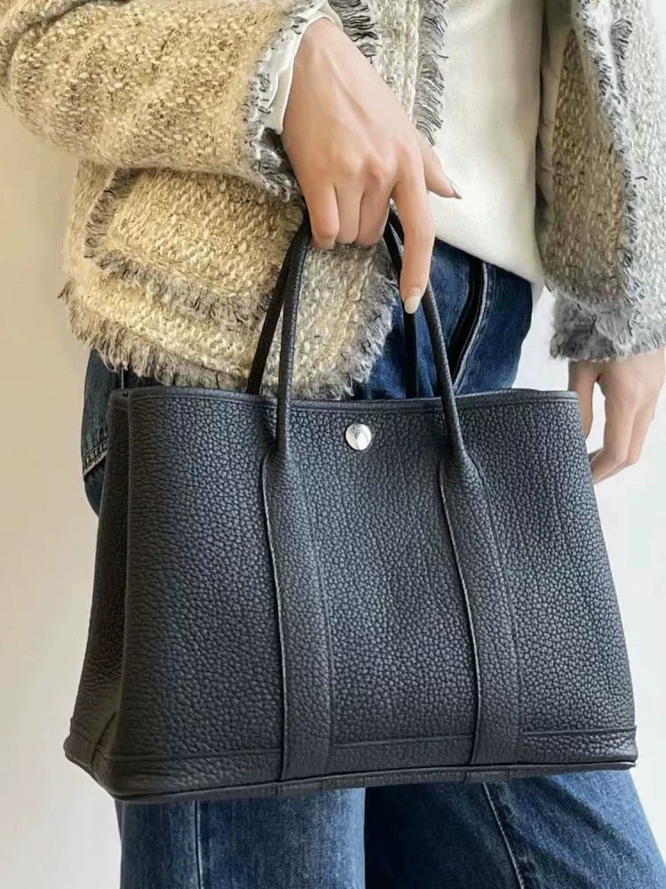 2024 New Genuine Leather Ladies' Bags Tote Bag Shoulder Crossbody Tote Bag Cowhide Handbag Large Capacity Versatile Minimalist
