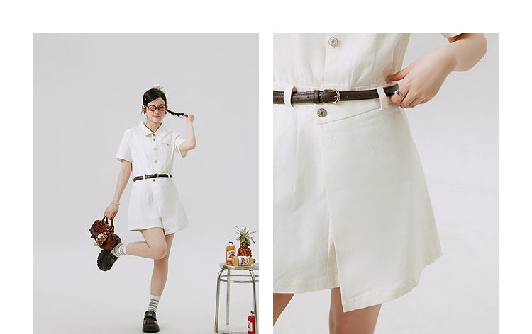Li Xiaosan Loose-Fit Black Working Wear Dress Fake Two-Piece