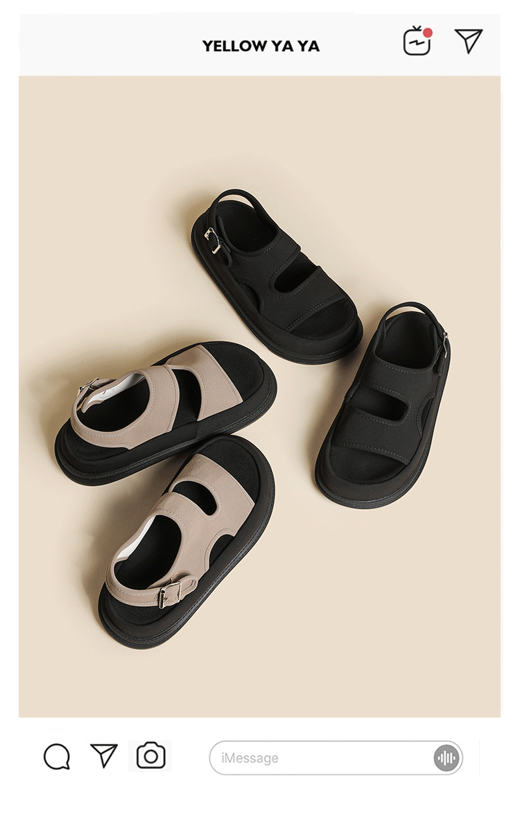Soft Elastic Thick Sole Elastic Band Slip-on Casual Sandals