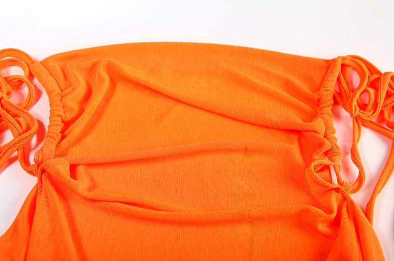2024 New Summer Fashion Sexy Strapless Dress Strapless Hang Neck Temperament Dress