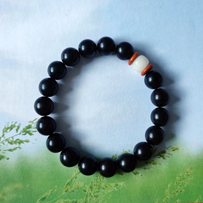 18 PCs Bodhi Seed Rosary Bracelet Ebony