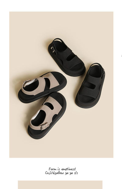 Soft Elastic Thick Sole Elastic Band Slip-on Casual Sandals