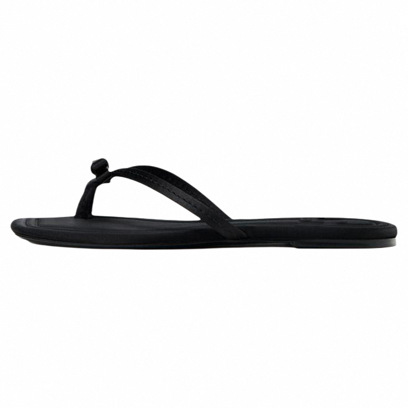 Flip Toe Flats Vacation Style Slippers Outwear Bows