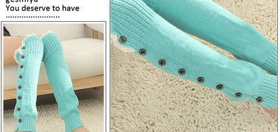 Women's Lolita Autumn Japanese-Style Wool Button Socks
