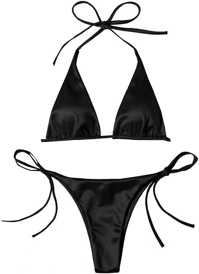 Fashion Sexy Bikini Sexy Golden Three-Point Bikini Shoelace Separates Hot Spring Beach Vacation Swimsuit Women