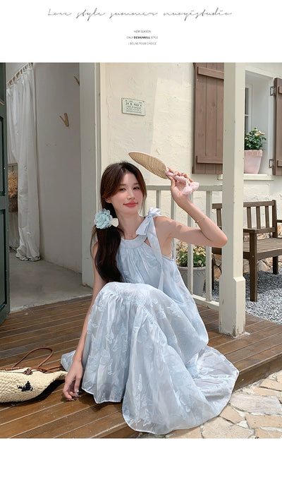 Lazy Vacation Style Dress Summer Elegant Halter