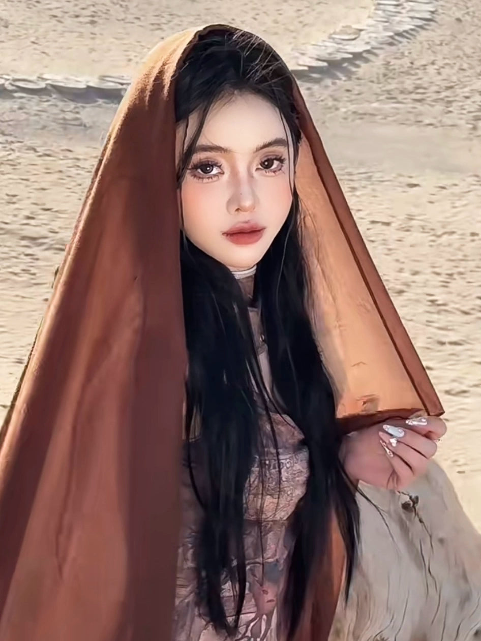 Egypt Dubai Scarf Middle East Scarf Scarf Travel Wear Wear Veil Beach Holiday Shawl Summer Cotton and Linen Scarf