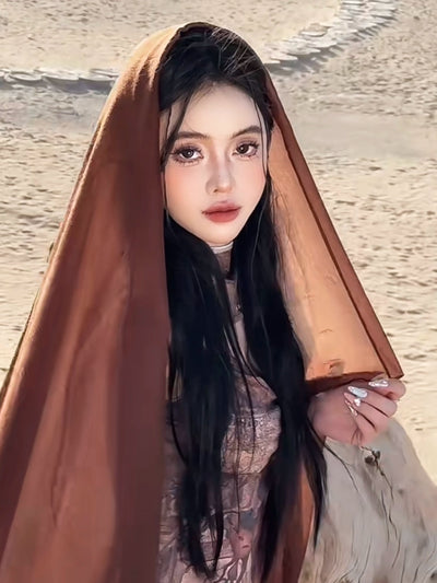 Egypt Dubai Scarf Middle East Scarf Scarf Travel Wear Wear Veil Beach Holiday Shawl Summer Cotton and Linen Scarf