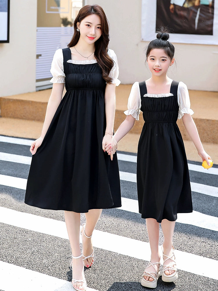 Classy Fried Street Parent-Child Clothes 2025 Summer New Skirt Seaside Holiday Girl Dress Mother-Daughter Matching Outfit Fashionable