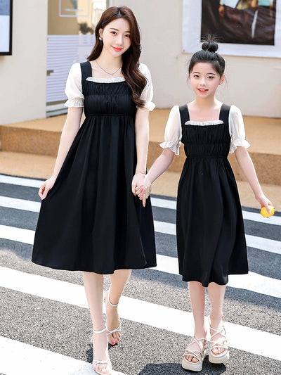 Classy Fried Street Parent-Child Clothes 2025 Summer New Skirt Seaside Holiday Girl Dress Mother-Daughter Matching Outfit Fashionable