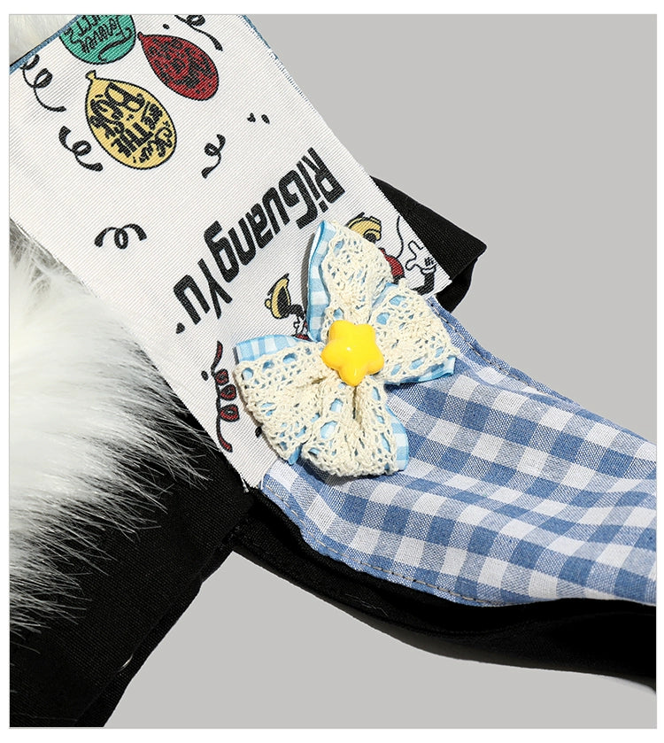 Y2g Cute Funny Stylish Niche Style Patchwork Stuffed Fur Bag College Student Work Clothing Cartoon Canvas Shoulder Bag