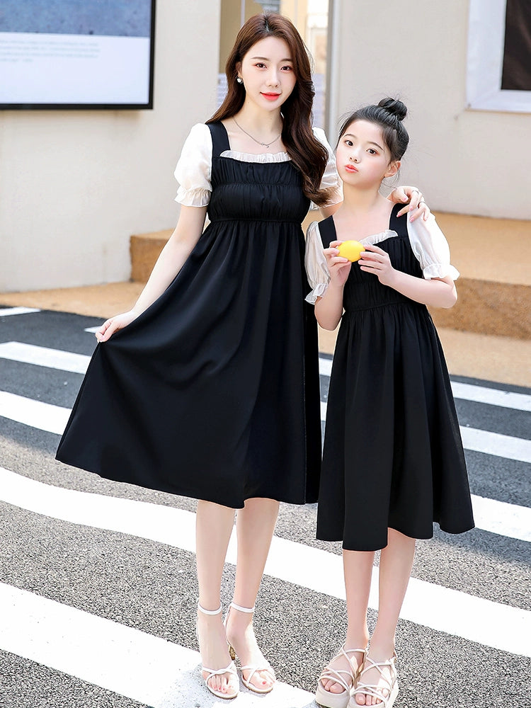 Classy Fried Street Parent-Child Clothes 2025 Summer New Skirt Seaside Holiday Girl Dress Mother-Daughter Matching Outfit Fashionable