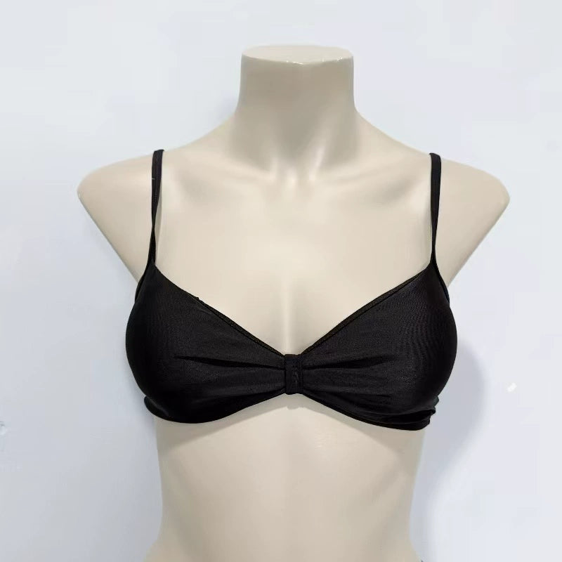 Amber Foreign Trade Original Garment Advanced Black Sexy Two-Piece Swimsuit Hot Spring Vacation Fashion Bikinis Fairy Style With Chest Pad