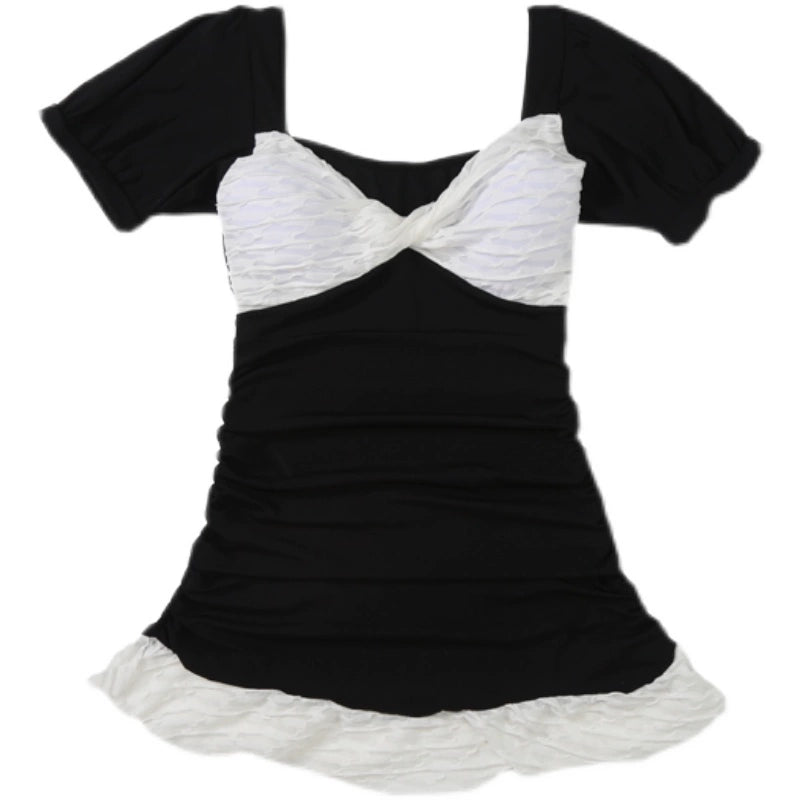 Baignade Gentle Short-Sleeved Underpants One-Piece Swimsuit