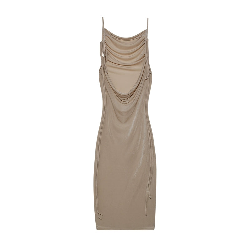 2024 New Summer Fashion Sexy Strapless Dress Strapless Hang Neck Temperament Dress