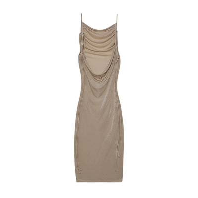 2024 New Summer Fashion Sexy Strapless Dress Strapless Hang Neck Temperament Dress