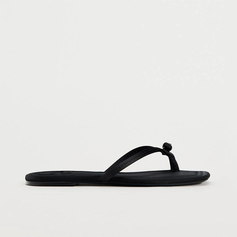 Flip Toe Flats Vacation Style Slippers Outwear Bows