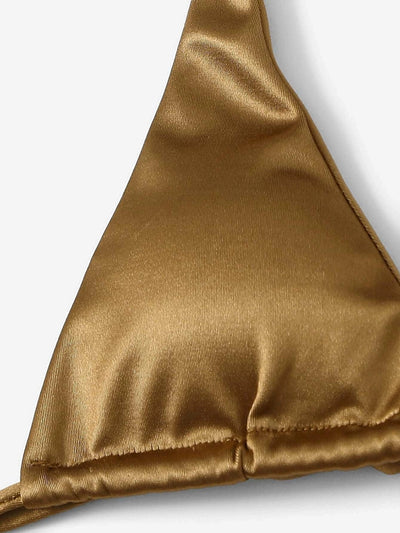 Fashion Sexy Bikini Sexy Golden Three-Point Bikini Shoelace Separates Hot Spring Beach Vacation Swimsuit Women