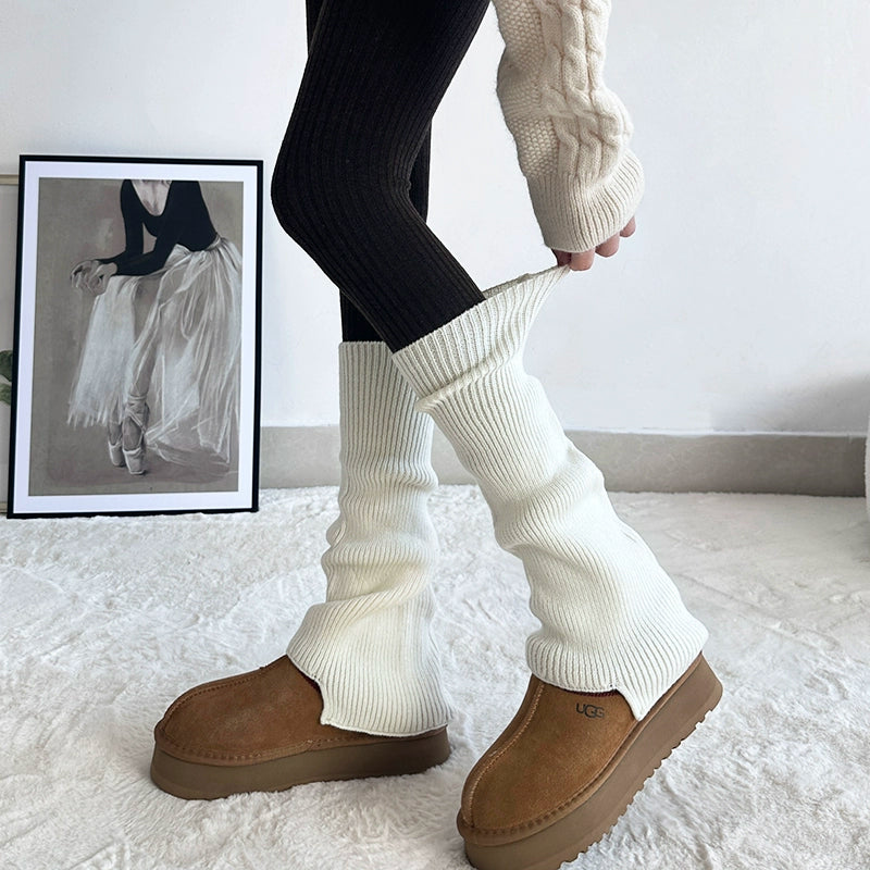 Yoga Pants Foot Sock Female Gray Bunching Socks Knee Socks Autumn and Winter Knee Socks Y2g Leg Warmer Calf Socks Matching Dad Shoes