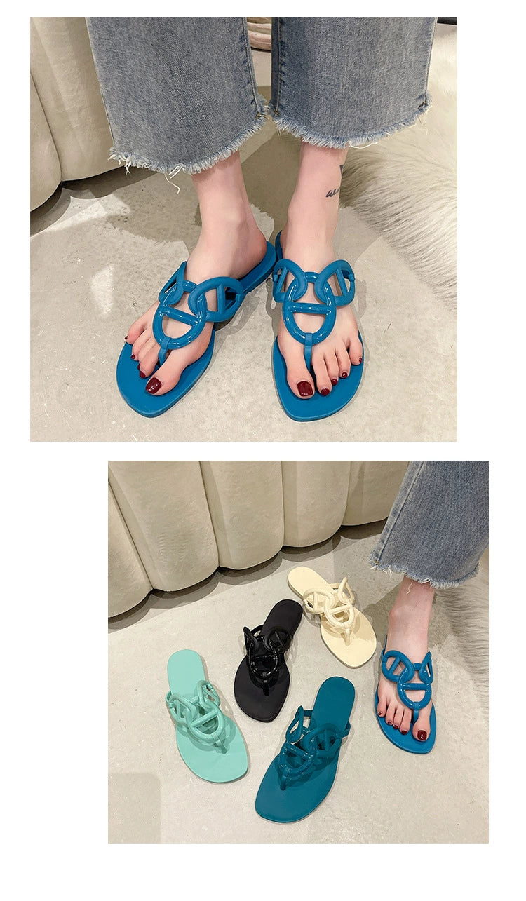 Internet Celebrity Flats Summer Beach Pig Nose Slippers