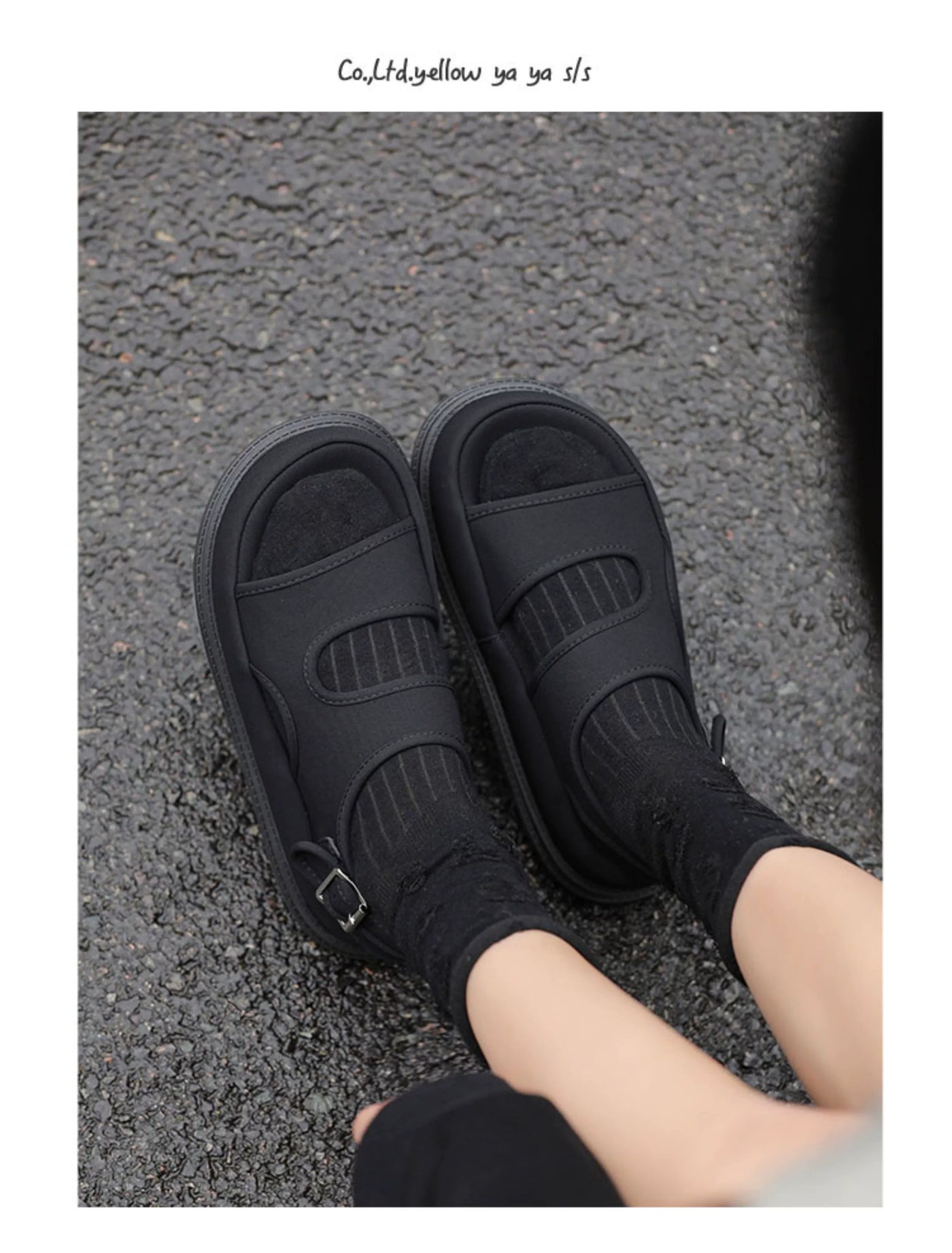 Soft Elastic Thick Sole Elastic Band Slip-on Casual Sandals