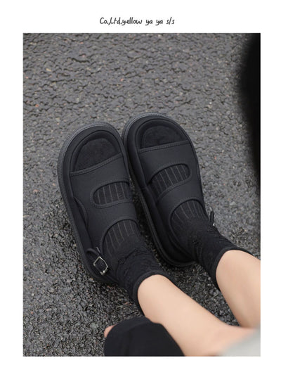 Soft Elastic Thick Sole Elastic Band Slip-on Casual Sandals
