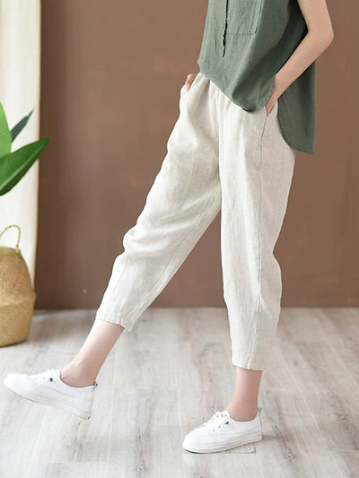 Artsy Loose and Simple Slimming Thin Holiday Capri Pants