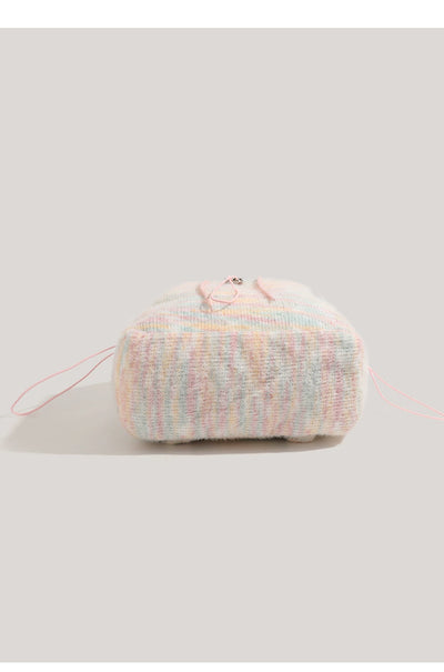 Miearvl Kgds Y2g Millennium Pink Rainbow Backpack 2023 New Large Capacity Woolen Tote Bag