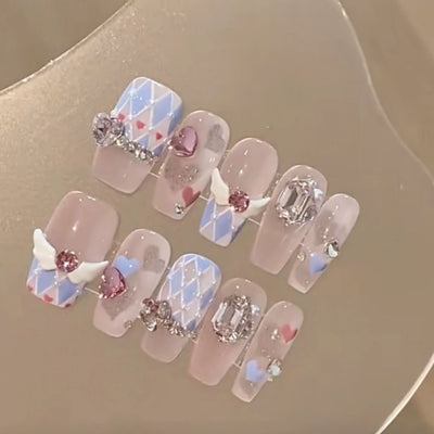 [Pretty Girl Sweetheart] Cute Funny Sweet Cool Millennium Sexy Y2g Soft Glutinous Niche Style Wear Nail Finished Manicure