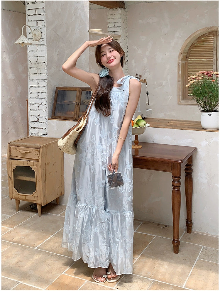 Lazy Vacation Style Dress Summer Elegant Halter