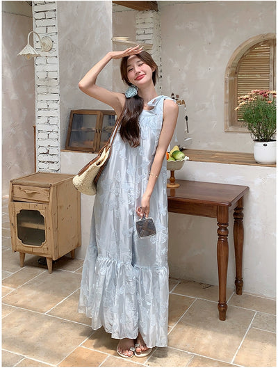 Lazy Vacation Style Dress Summer Elegant Halter