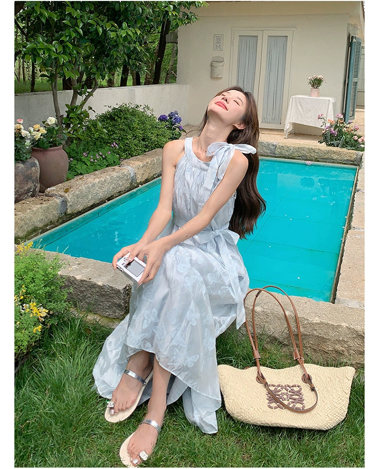 Lazy Vacation Style Dress Summer Elegant Halter