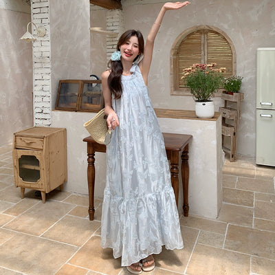 Lazy Vacation Style Dress Summer Elegant Halter