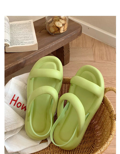 Thin Strip Fashion All-Match Flat Bottom Seaside Holiday Sandals